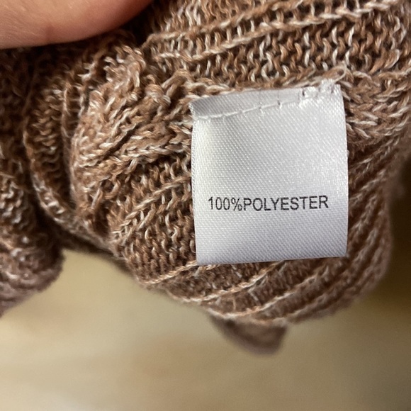 Sz S Miss Sparkling Light Brown Cross Front Soft Polyester Sweater Gathered Side - Picture 4 of 6